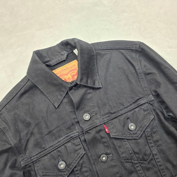Levis Trucker Denim Jacket Mens Small Mens Black Classic Jean Jacket - Picture 5 of 12